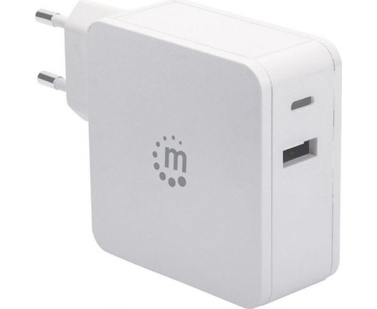 Manhattan Power Delivery charger USB-C 5-20V up to 45W USB-A 5V up to 2.4A white