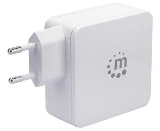 Manhattan Power Delivery charger USB-C 5-20V up to 45W USB-A 5V up to 2.4A white