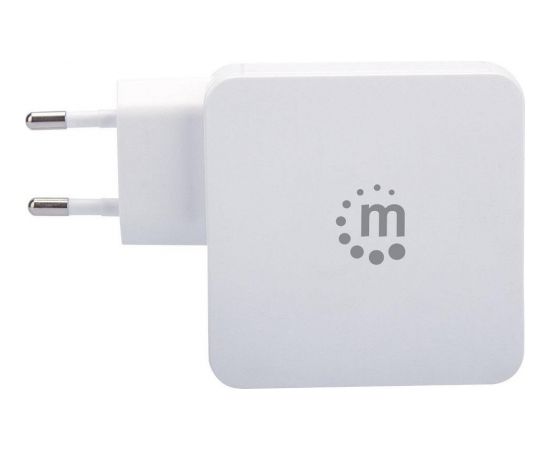 Manhattan Power Delivery charger USB-C 5-20V up to 45W USB-A 5V up to 2.4A white