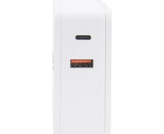 Manhattan Power Delivery charger USB-C 5-20V up to 45W USB-A 5V up to 2.4A white