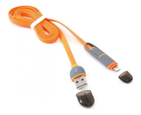 Platinet cable USB - microUSB/Lightning 1m, orange (42873)