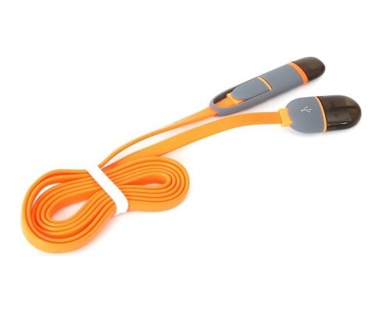 Platinet cable USB - microUSB/Lightning 1m, orange (42873)