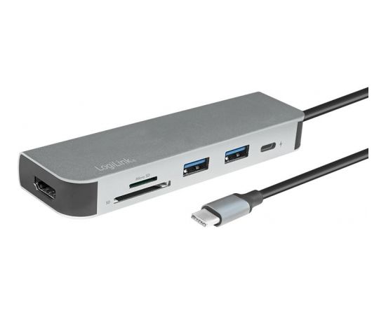 LOGILINK - USB-C™ multifunction hub, HDMI, PD, card reader, USB 3.2 Gen