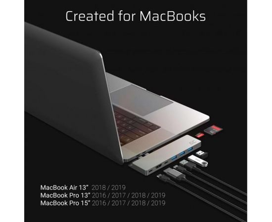 Adapter Green Cell HUB Connect60 8w1 (Thunderbolt 3, USB-C, HDMI, 3x USB 3.0)