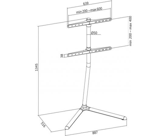 LOGILINK -TV floor stand with V-Base, 49-70'', black