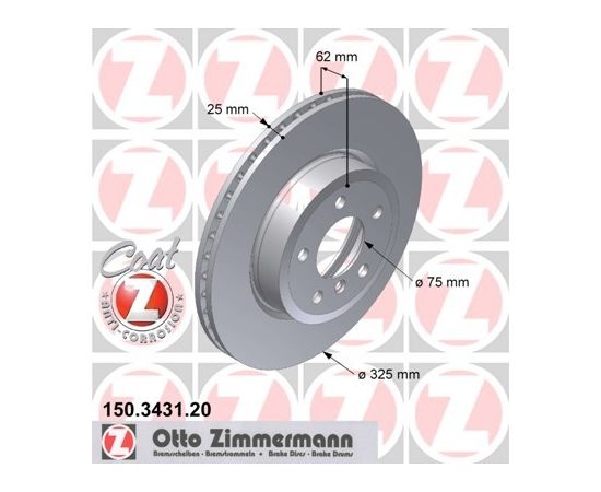 Zimmermann Bremžu disks 150.3431.20