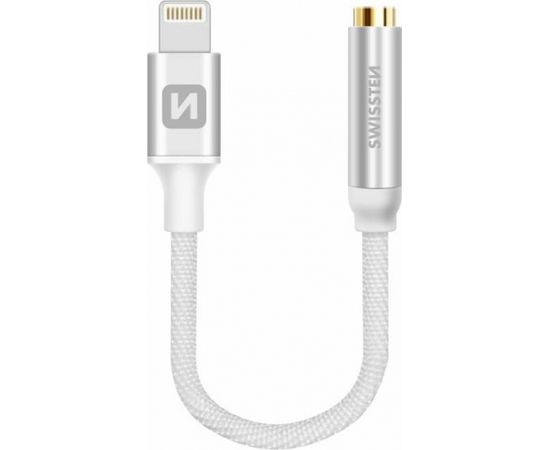 Swissten Lightning нa 3.5 mm Аудио Адаптер для iPhone и iPad 15 cm Серебряный