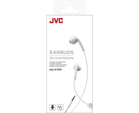 JVC HA-F17M Earbuds Stereo Austiņas ar Mic / IPX2 / Baltas