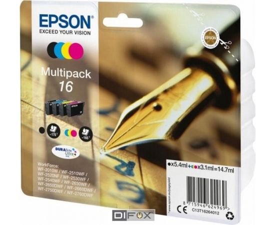 Epson DURABrite Ultra Multipack T 162 BK/C/M/Y    T 1626