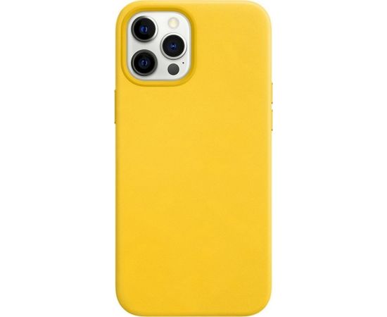 Fusion eco leather aizsargapvalks Apple iPhone 12 / 12 Pro dzeltens