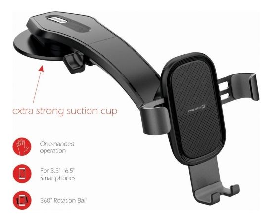 Swissten S-GRIP G1-R1 Metal Age Gravity 360 Universāls Auto Stiprinājums Panelim Sudraba
