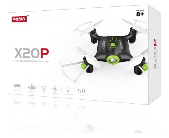 SYMA X20P Quad-Copter 2.4G 4 kanālu Drons / Melns / Zaļš