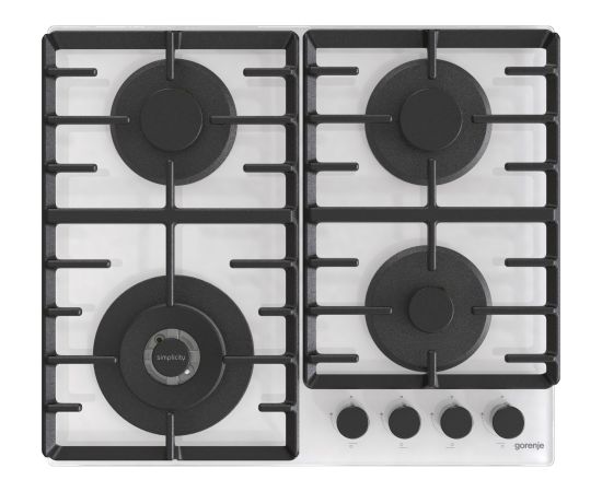 Gorenje Hob GTW642SYW Gas on glass, Number of burners/cooking zones 4, Mechanical, White