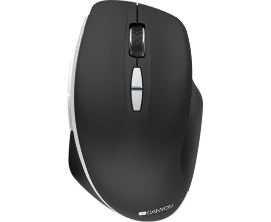 Canyon  2.4 GHz  Wireless mouse ,with 7 buttons, DPI 800/1200/1600, Battery: AAA*2pcs,Black,72*117*41mm, 0.075kg