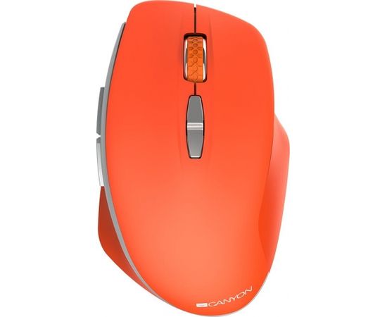 Canyon  2.4 GHz  Wireless mouse ,with 7 buttons, DPI 800/1200/1600, Battery:AAA*2pcs  ,Red 72*117*41mm 0.075kg