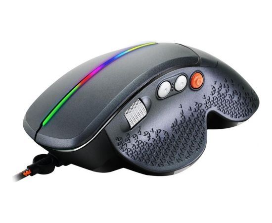 Canyon Wired High-end Gaming Mouse with 6 programmable buttons, sunplus optical sensor, 6 levels of DPI and up to 6400, 2 million times key life, 1.65m Braided USB cable,Matt UV coating surface and RGB lights with 7 LED flowing mode, size:123*81*53mm, 150