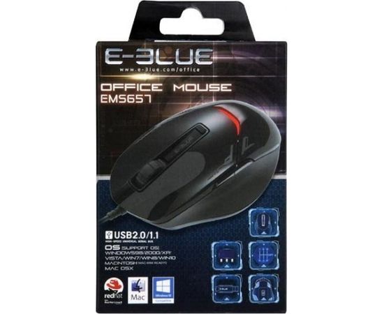 E-Blue EMS657 Premium Datora Pele ar 3200 DPI / 1.2m vads / USB / Melna