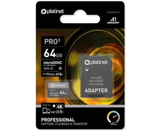 Platinet PRO3 64GB Micro SDXC Class 10 Atmiņas Karte